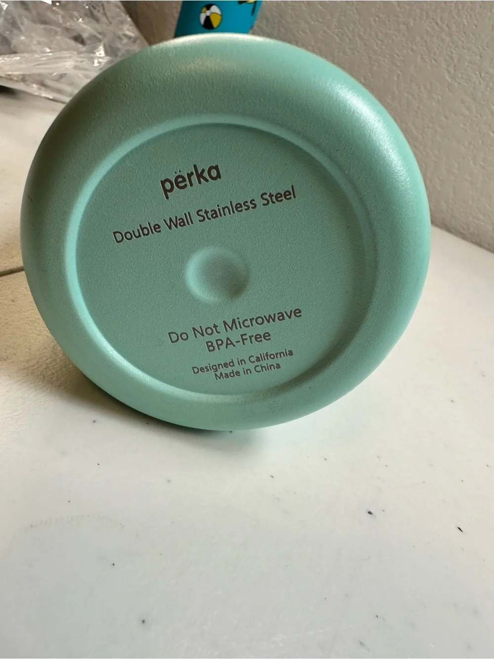 NWOT Perka Teal Green Vacuum Insulated Tumbler Advertised Liberty Mutual Ins